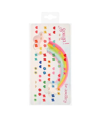 Souza for kids Oorstickers bloemen-hartjes, 35 paar (1 vel) 107381
