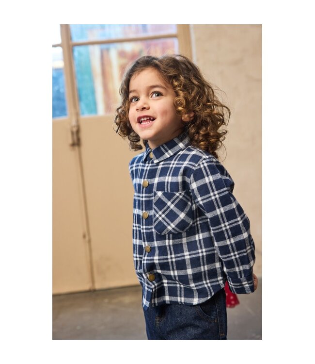 The New TNSTRiggs L_S Flannel Shirt - navy Blazer Check
