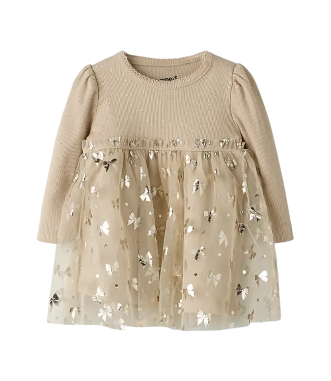 Name it baby NBFROSALLY LS DRESS Cement 13249243