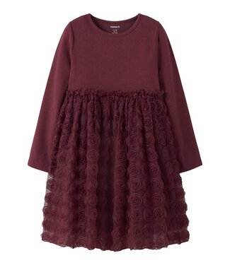 Name it mini Kinder Jurk Burgundy