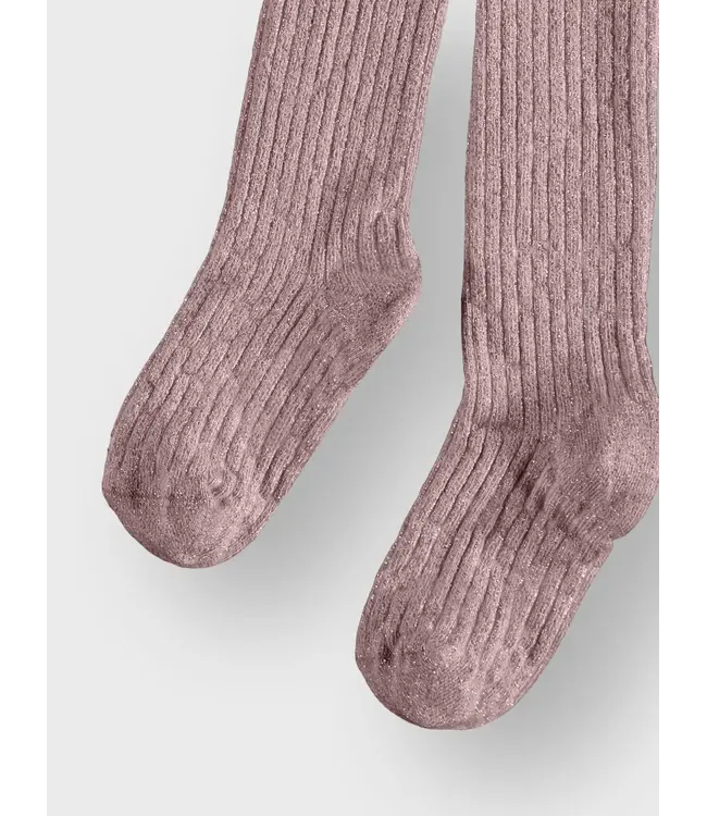 Name it NKFPANTYHOSE GLITTER RIB Woodrose 13205953