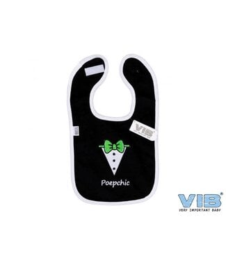 VIB Slabbetje Poepchic met strikje Zwart-Wit