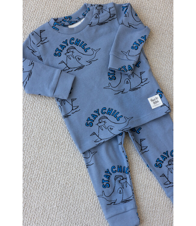 Feetje 50500089 Willy Walrus Blauw Premium Sleepwear