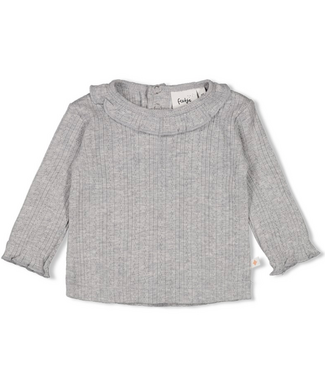 Feetje 51602556 Longsleeve ajour rib - Fields of Green Grijs melange