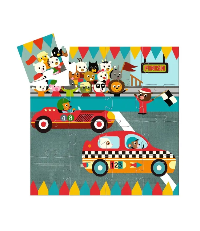 DJECO Silhouette puzzel Bolide (16 stukjes)