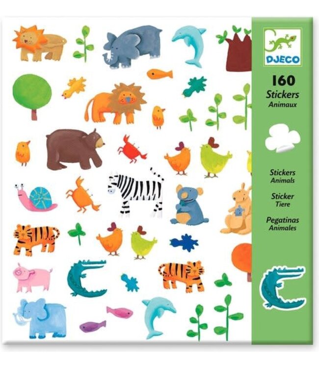 DJECO Stickers Animals - 160 stickers