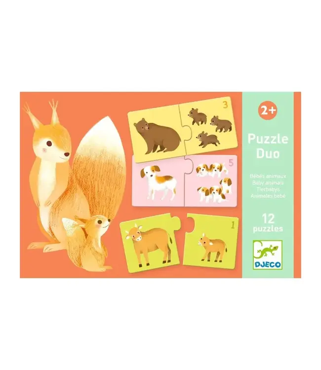 DJECO Puzzle duo baby animals DJ08197