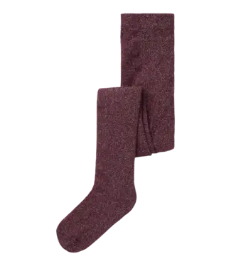 Name it mini Kindermaillot Burgundy zilver glitter