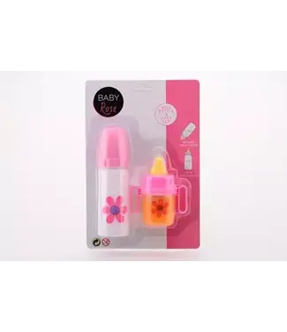 Piraten & Prinsessen Baby rose 2 zuigflesjes op kaart 27475