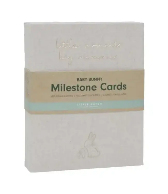 Jollein Mijlpaal kaarten - Beige - Baby Bunny - EN