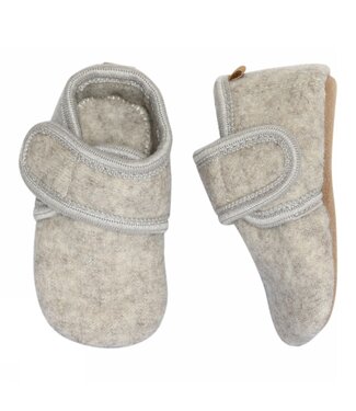 Melton Beige Classic Wol babyslofjes