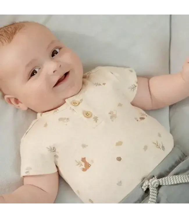 Little Dutch Romper korte mouw - Zand - Forest Friends