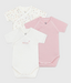 Petit Bateau 3 Overslag babymeisjes rompers korte mouw