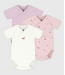 Petit Bateau 3 katoenen babyoverslagrompertjes fruitprint  korte mouw