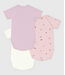 Petit Bateau 3 katoenen babyoverslagrompertjes fruitprint  korte mouw