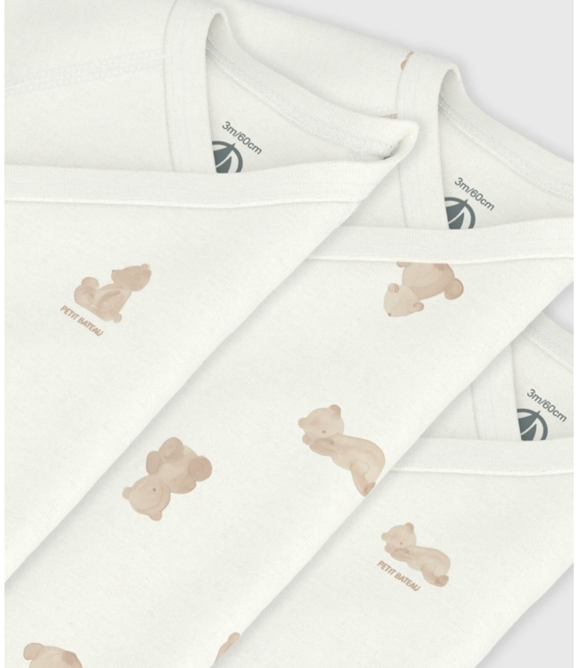 Petit Bateau 3 overslag ROMPERTJES korte mouw a0f9x BEER