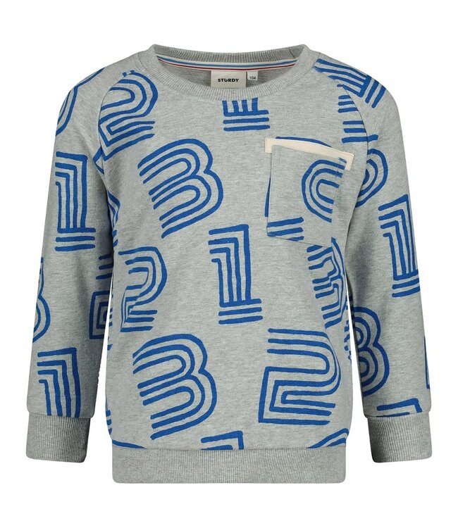 Sturdy 71600652 Sweater AOP - Run the Day Grijs melange