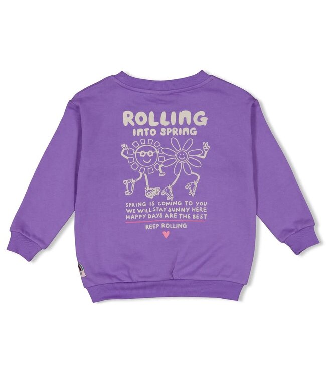 Jubel 91600458 Sweater met backprint - Rolling into Spring Paars