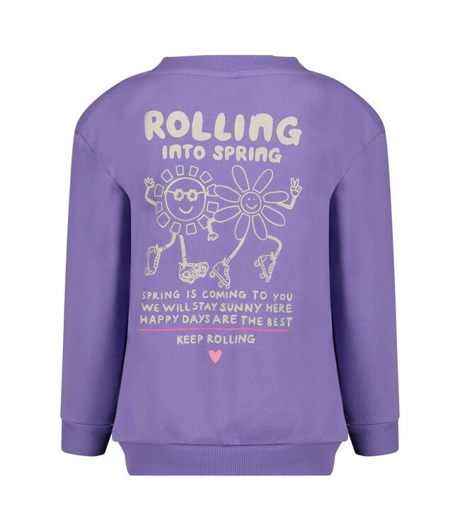Jubel 91600458 Sweater met backprint - Rolling into Spring Paars