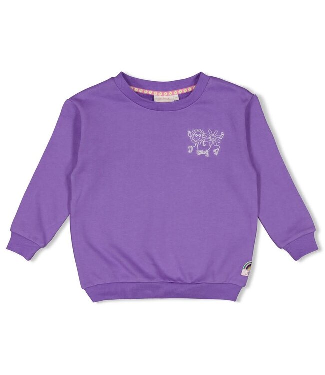 Jubel 91600458 Sweater met backprint - Rolling into Spring Paars