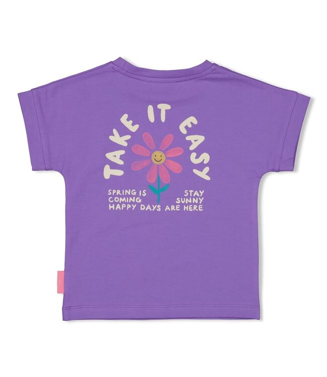 Jubel 91700426 T-shirt met backprint - Rolling in to Spring Paars