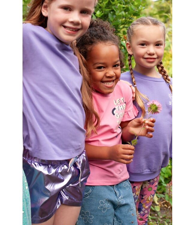 Jubel 91700426 T-shirt met backprint - Rolling in to Spring Paars