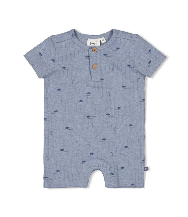 Feetje 51100101 Kort pakje rib AOP - Blue Ocean Blauw melange