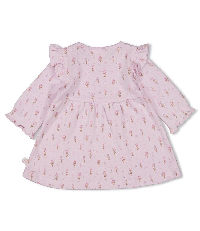 Feetje 51400577 Jurk pointelle rib AOP - Flower Ranch Lila