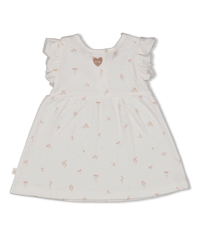 Feetje 51400579 Jurk crinkle AOP k/m - Delicate Flower Offwhite