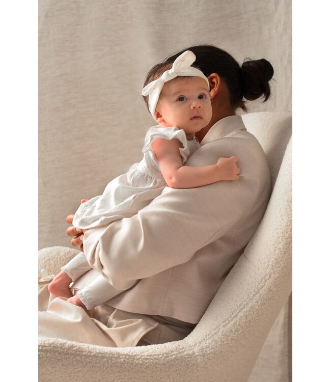 Feetje 51400579 Jurk crinkle AOP k/m - Delicate Flower Offwhite