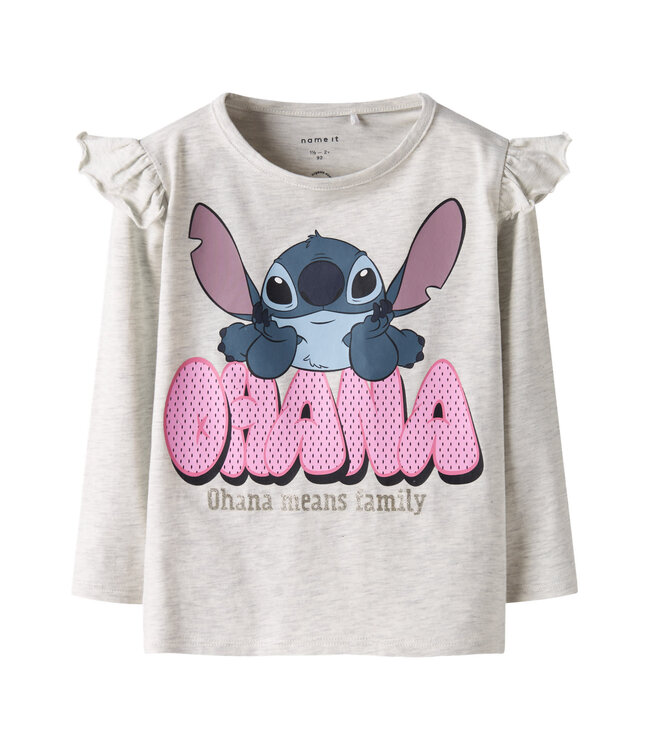 Name it mini 13249660 NMFOLGA STITCH LS TOP WDI Peyote Melange