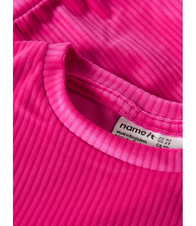 Name it mini 13235117 NMFVELOA LS VELVET SHORT TOP Fuchsia Purple