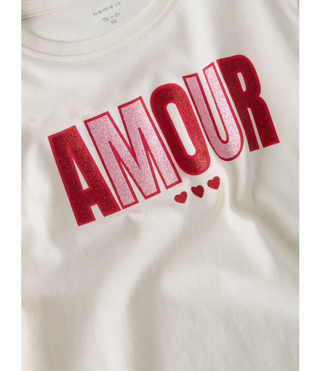 Name it mini 13255336 NMFBLOVE SS NREG TOP BOX Cloud Dancer