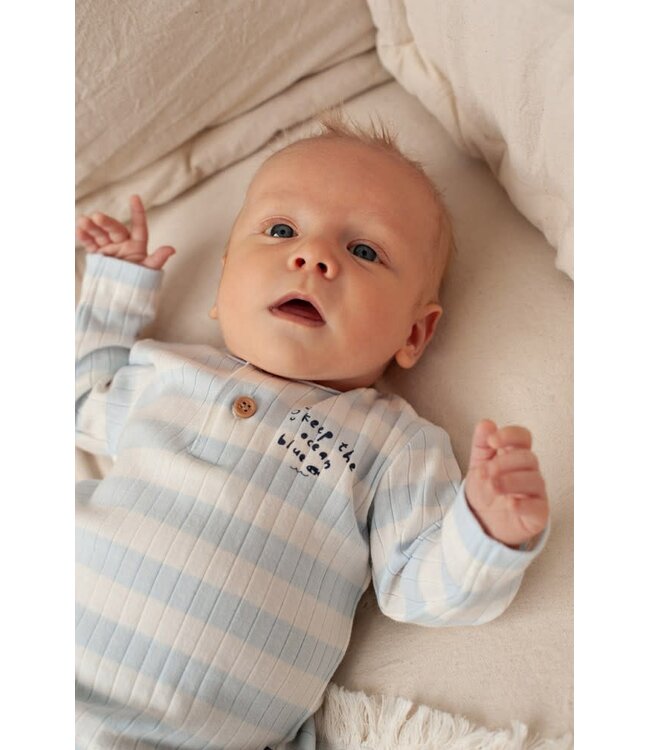 Feetje 51602722 Longsleeve rib met streep - Blue Ocean