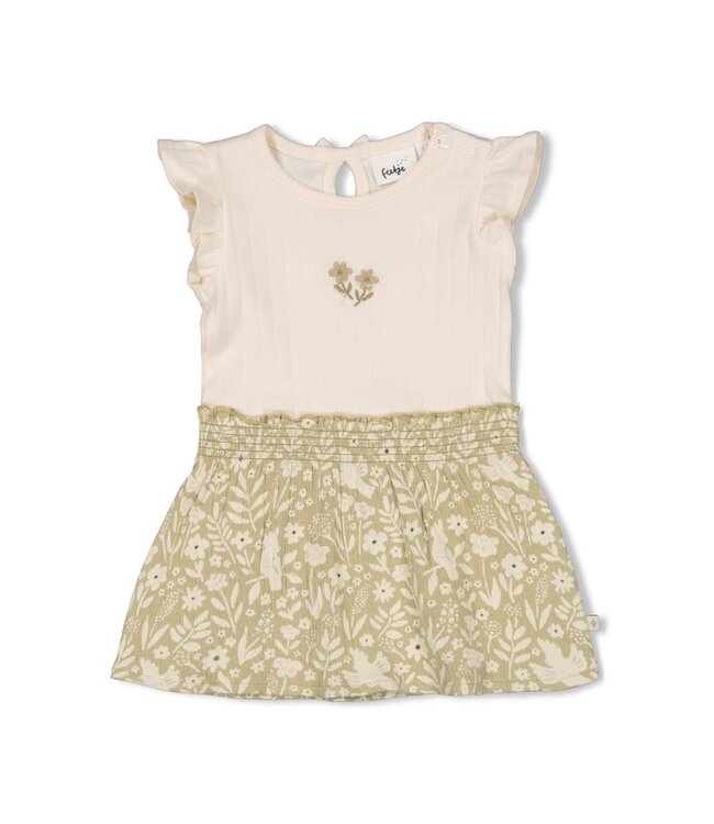 Feetje 51400573 Jurk AOP k/m - Let Your Dreams Blossom Groen