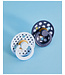BIBS Pacifier Studio Colour 2 PACK Polka Latex Baby Blue/Steel Blue