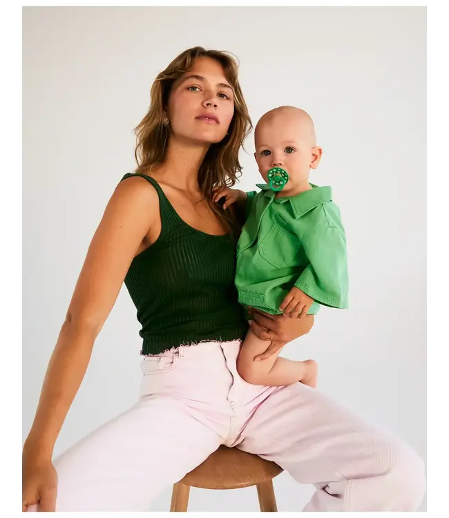 BIBS Pacifier Studio Colour 2 PACK Polka Latex Petal/Cactus