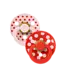 BIBS Pacifier Studio Colour 2 PACK Polka Latex Blossom/Candy Apple