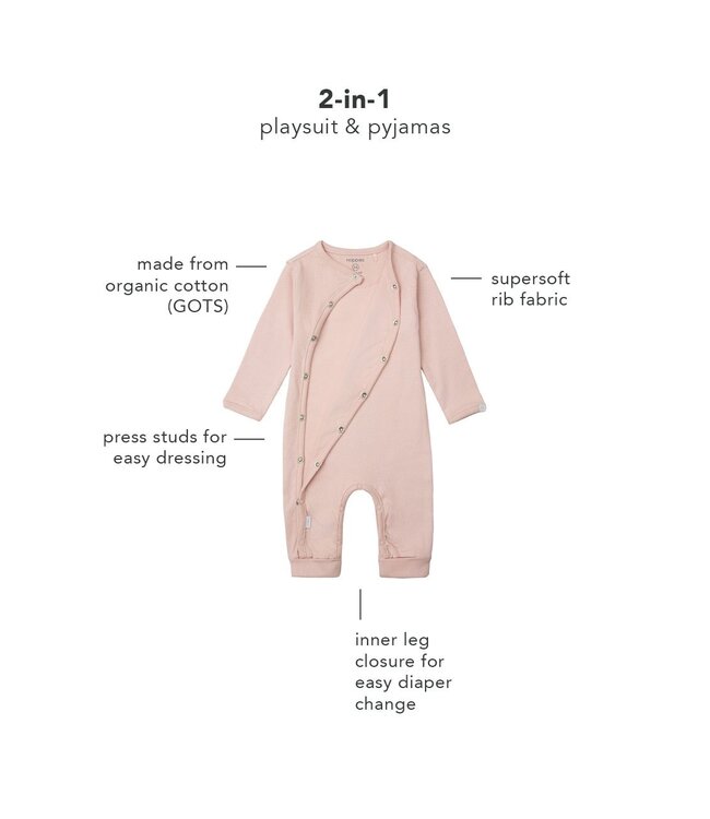 Noppies Nevis playsuit overlap rose melange rib