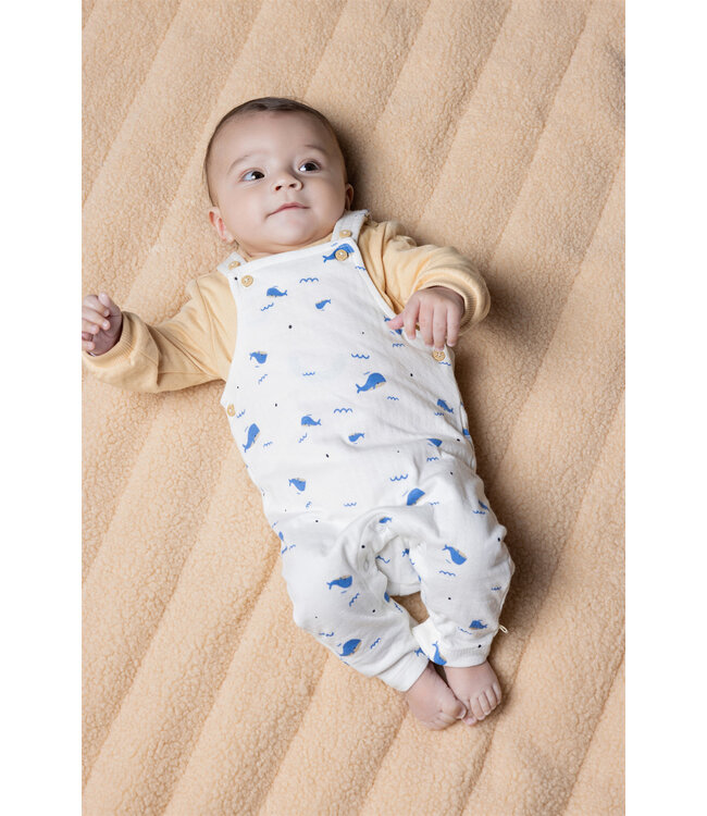 Petite Maison Silas double jersey dungaree E000-7012 aop blue whale