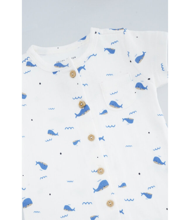 Petite Maison Sem Bodysuit blue whale E000-7007