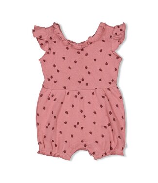 Feetje 51100100 Playsuit ajour rib AOP - Ladybug Roze
