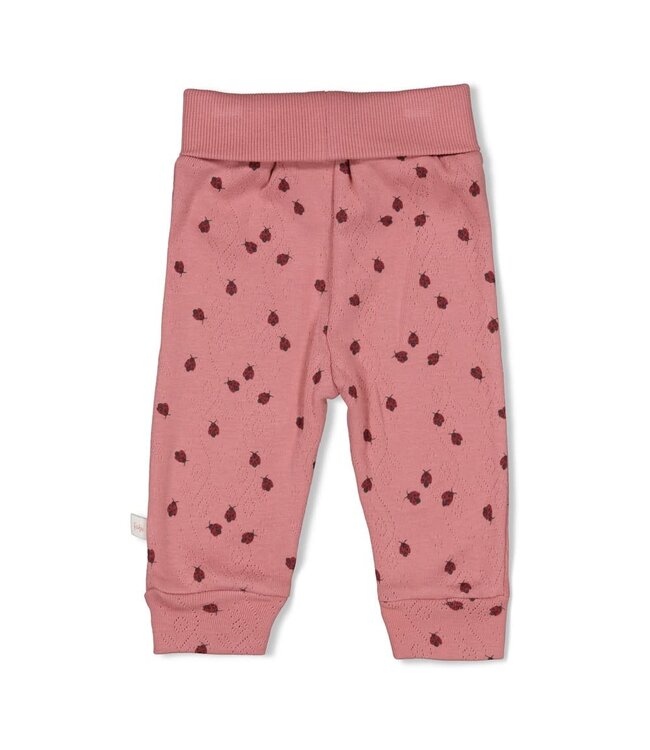 Feetje 52202482 Broek ajour rib AOP - Ladybug Roze