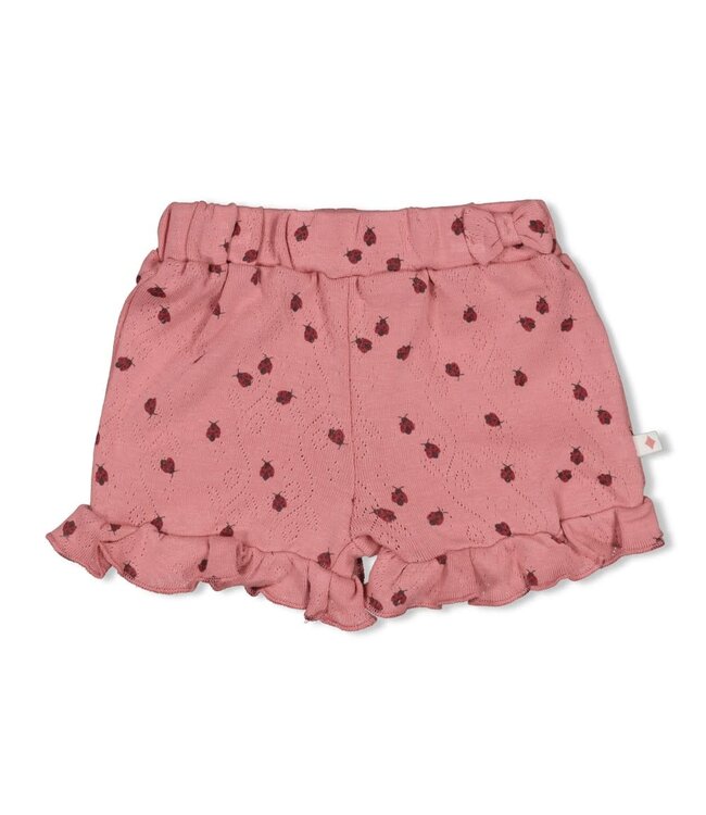 Feetje 52100458 Short ajour rib AOP - Ladybug Roze