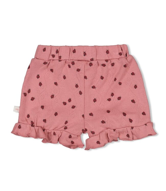 Feetje 52100458 Short ajour rib AOP - Ladybug Roze