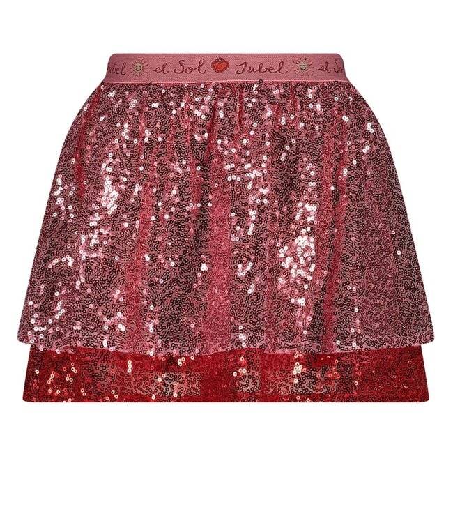Jubel 90600318 Pailetten rok - Salsa Sunset Roze
