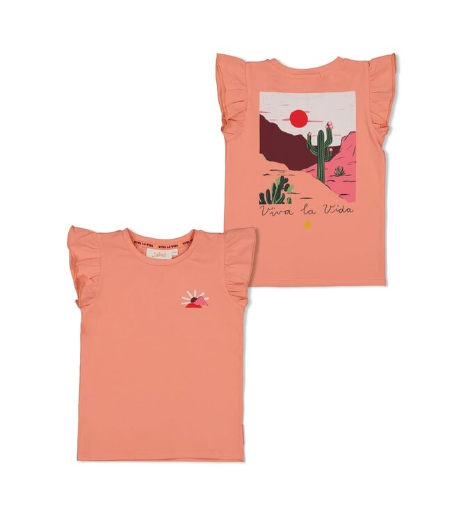 Jubel 91700436 T-shirt met backprint - Salsa Sunset Zalm