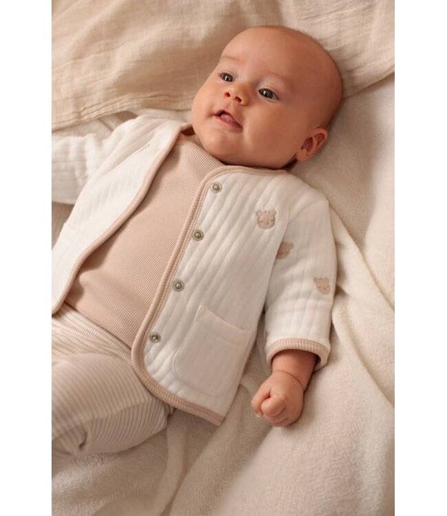 Feetje 51300541 Omkeerbaar jasje AO embroidery - Honey Bear Offwhite