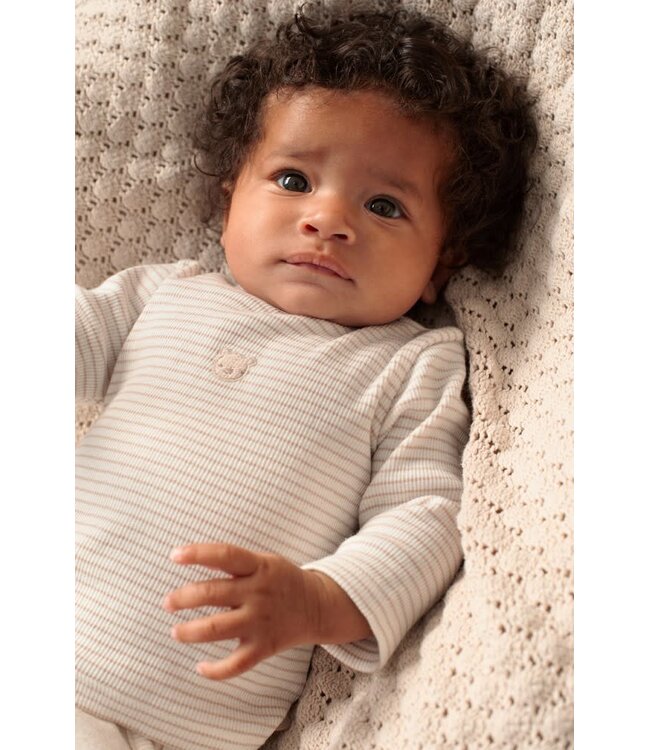 Feetje 51602681 Longsleeve rib met streep - Honey Bear Zand