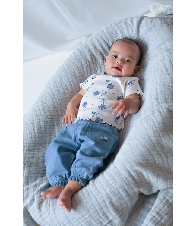 Feetje 51701045 T-shirt rib AOP - Summer Denims Offwhite